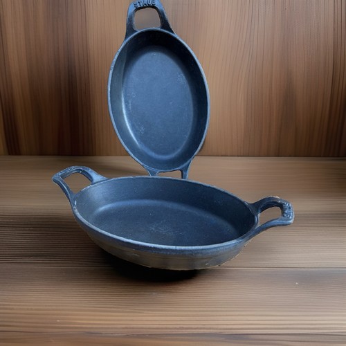 Vintage staub oval black cast - staub,