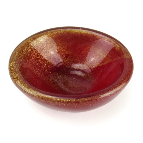 Murano glass ashtray gold dust - glass,