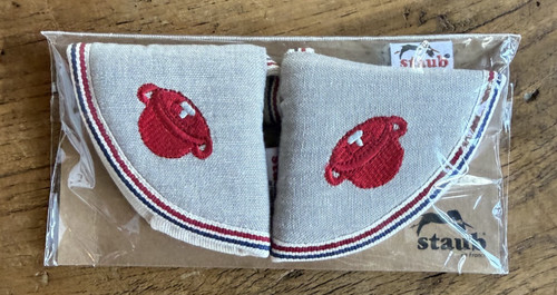 Staub oven mittens red knob - staub,